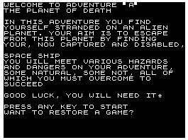 Adventure A on the ZX81